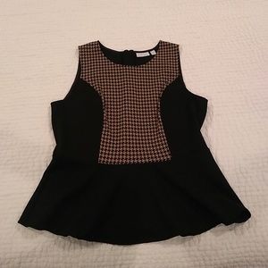 Houndstooth peplum top